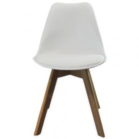 Cadeiras 4 Pés Em Madeira Eames DKR Branca - Design Chair - frente
